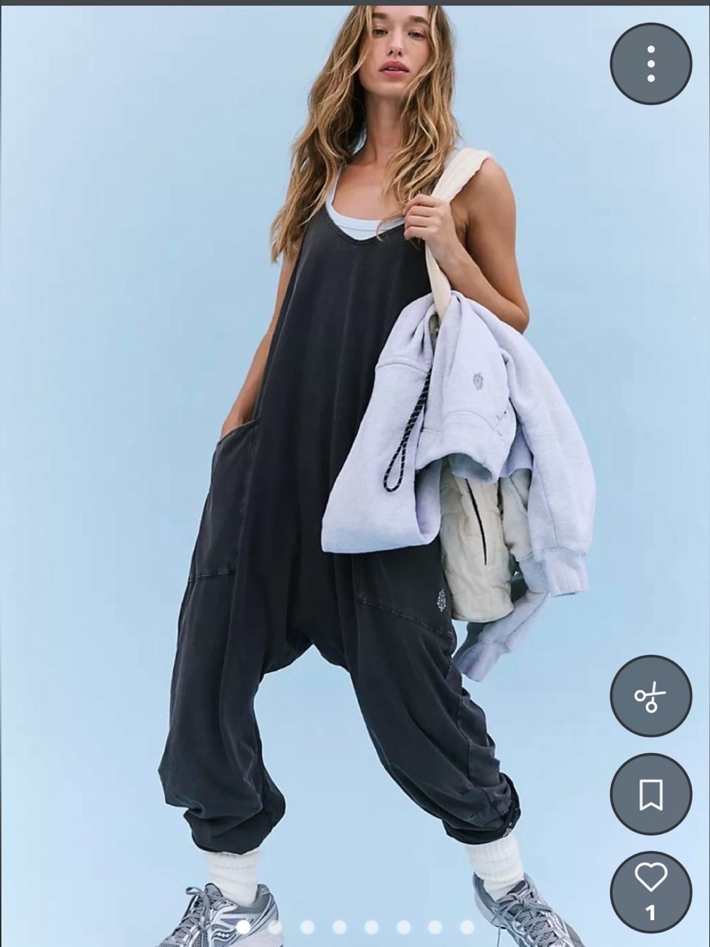 Free People Black Oversized Harem Jumpsuit